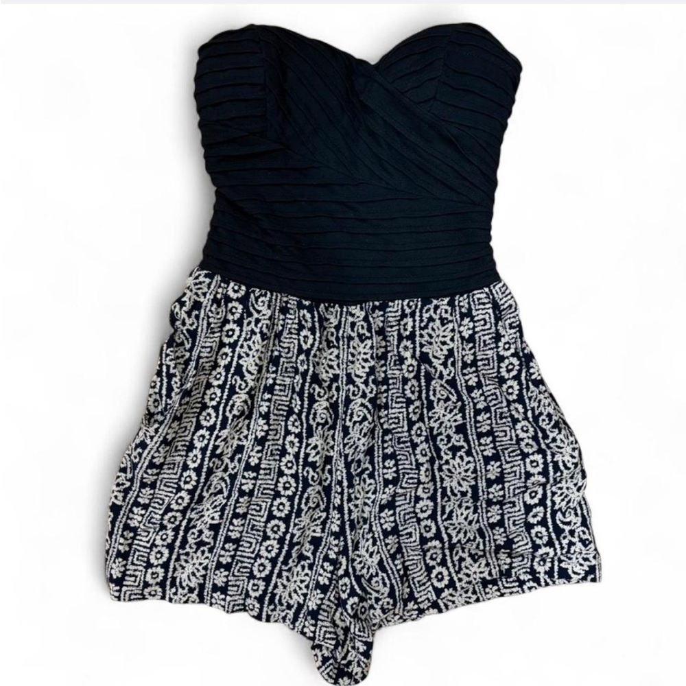 Strapless boho romper